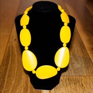Beautiful Large Yellow Beaded Necklace